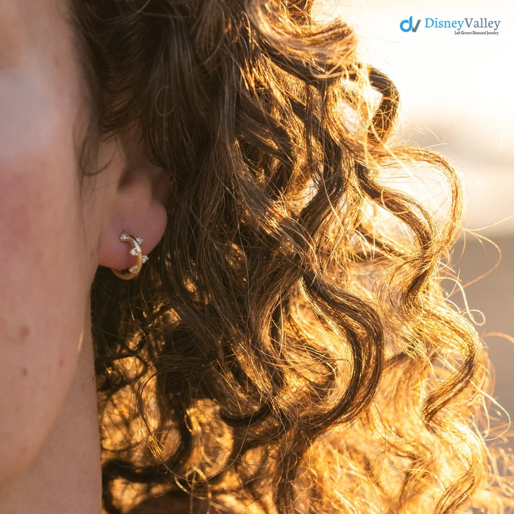 The Bryher Earrings VS1 D-E Lab Diamonds Gold Huggies Earring