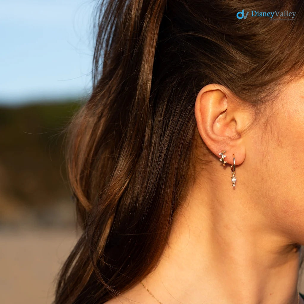 The Bryher Earrings VS1 D-E Lab Diamonds Gold Huggies Earring