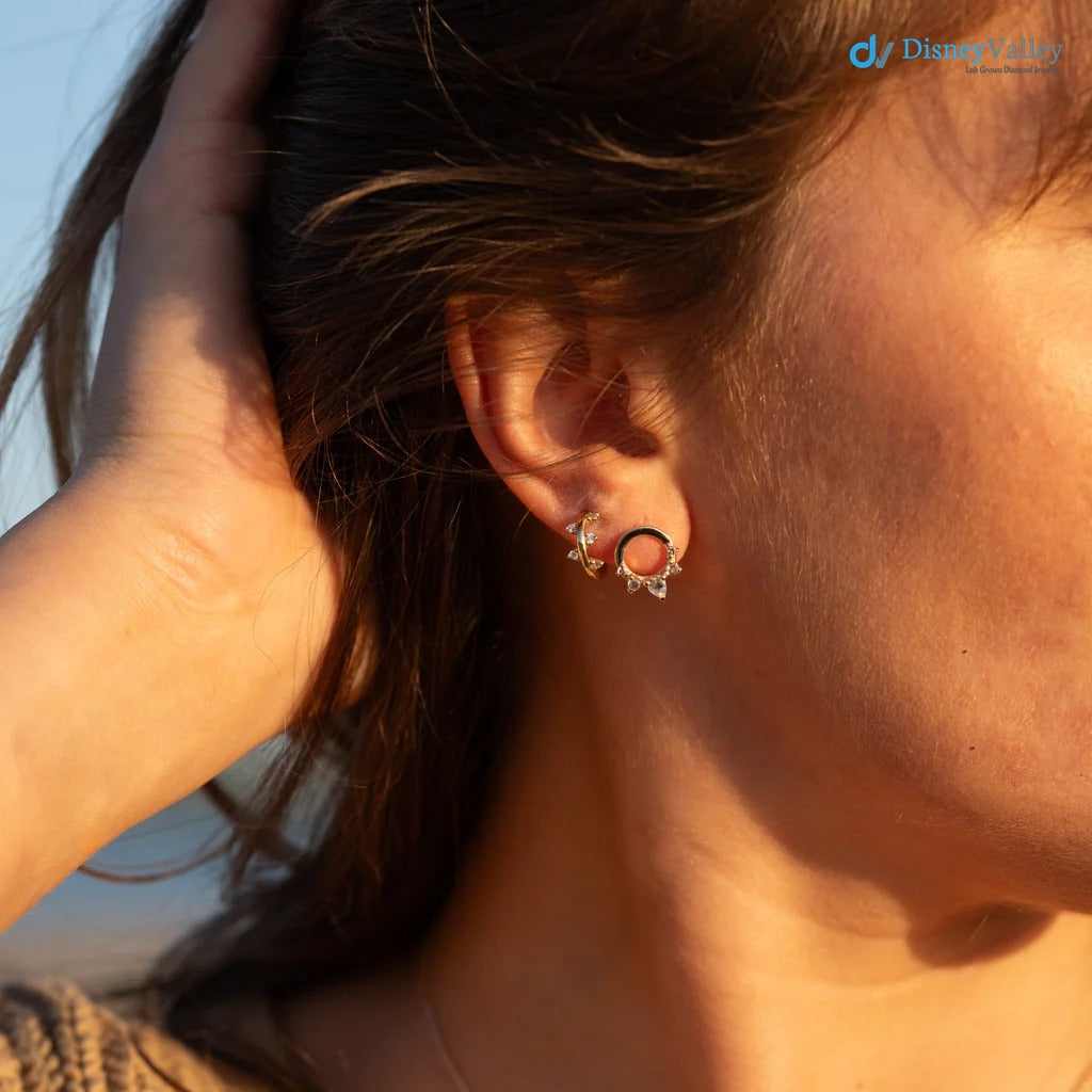 The Bryher Earrings VS1 D-E Lab Diamonds Gold Huggies Earring