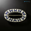 Art Deco Oval White Moissanite Diamond and Sapphire Brooch