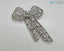 Vintage leaves with bow pin round diamond moissanite brooch