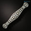 Art Deco Diamond and Pearl Filigree Bar Pin silver brooch