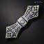 French Art Deco Diamond and Sapphire Bow Brooch