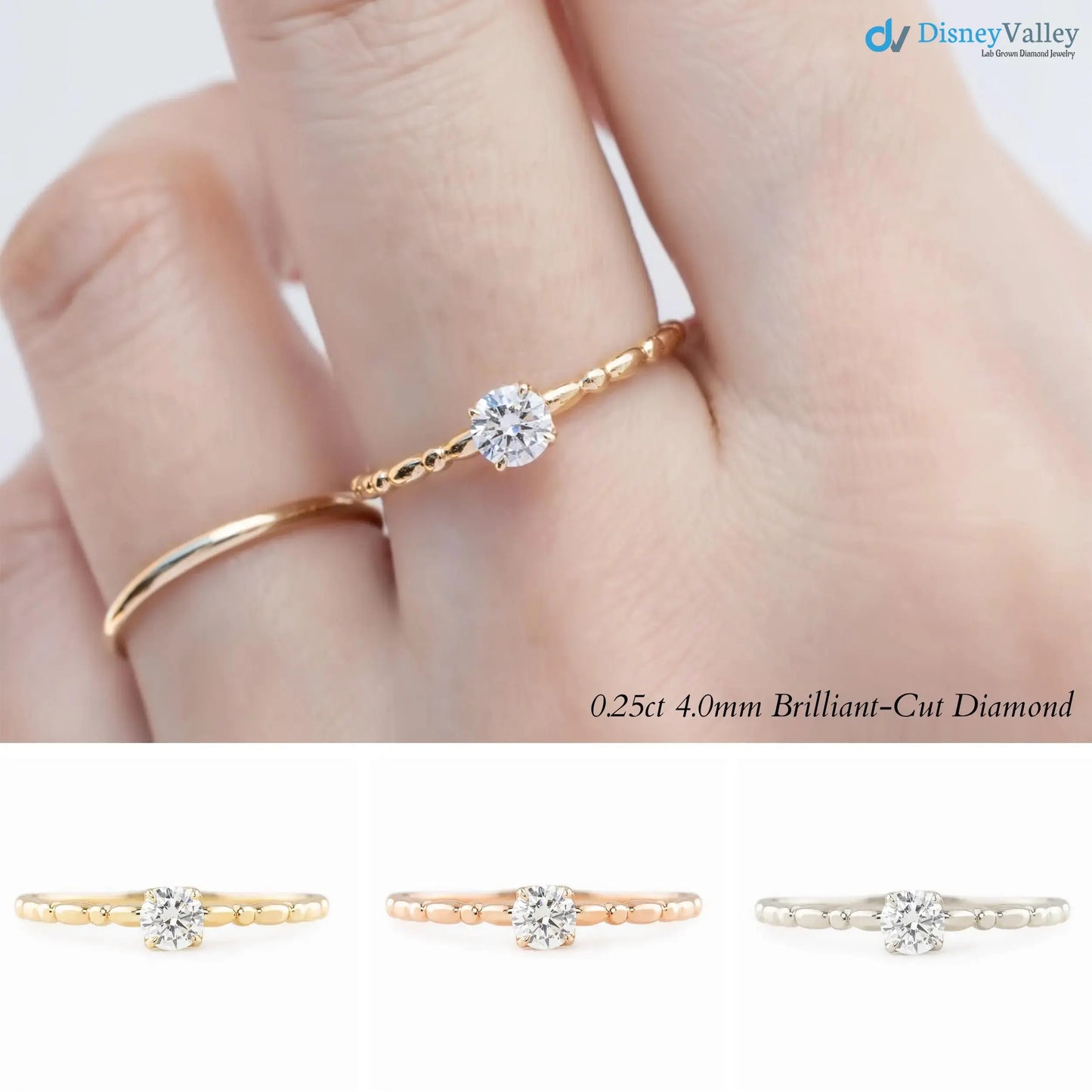 Excellent 2. ct Round cut lab Grown diamond engagement ring DisneyValley
