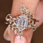 Hexagon Step Engagement Ring With Wedding Band In Nature Inspired