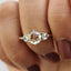 Round Rose Cut Moissanite Ring With 3 Stone Style