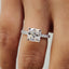 White Gold Cushion Cut Hidden Halo Engagement Ring