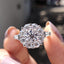 Round 3 Stone Moissanite Ring With Halo Style