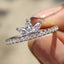 Tiara Wedding Band With Marquise and Round Moissanite