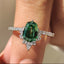 Shield Cut Green Gemstone Ring