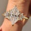 Dutch Marquise Moissanite Ring with Baguette Side Stone