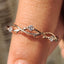 Round Cut Diamond Nature Inspired Wedding Band