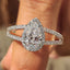 Pear Cut Split Shank Diamond Ring With Cathedral Setting