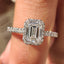 Emerald Halo Engagement Ring with Peekaboo Diamond
