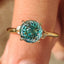 Cyan Blue Portuguese Cut Moissanite Ring