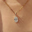 Oval Diamond Pendant With Four Claw prong