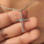 Classic Cross Round Diamond Pendant in Infinite style
