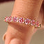 Pink Round Diamond Wedding Band in Half Eternity Style