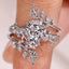 Nature Inspired Coffin Wedding Ring with Leaf Wrap Guard Band