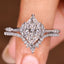 Dutch Marquise Engagement Ring With Wedding Band In Stackable Style