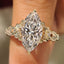 Flower Design Marquise Cut Diamond Ring In Vintage Style
