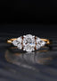 Oval Solitaire Ring With Round Accent Stones wedding ring - DisneyValley