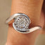 Solitaire Portuguese Cut Diamond Ring in Half Bezel