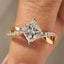 Princess Cut Diamond Ring With Twisted Pave