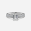 1.0 CT Emerald Cut Moissanite Hidden Halo & Pave Bridal Ring Set