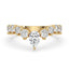 Curved Diamond Wedding Band - Round Diamonds
