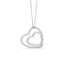 White Gold Heart Pendant - Unique Design