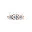 3 Stone Round Diamond Ring In Rose Gold