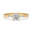 3 Stone Diamond Engagement Ring In Yellow Gold