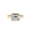 Bezel Emerald Cut Engagement Ring In Yellow Gold