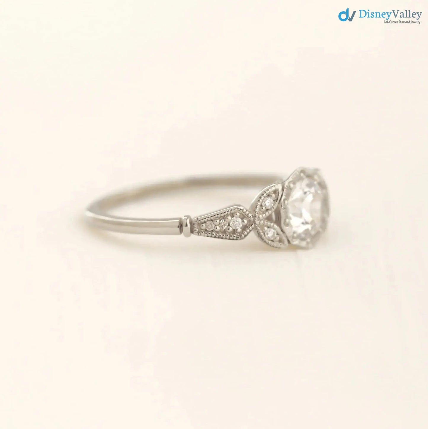 Wild garden leaf vintage solitaire engagement rings DisneyValley