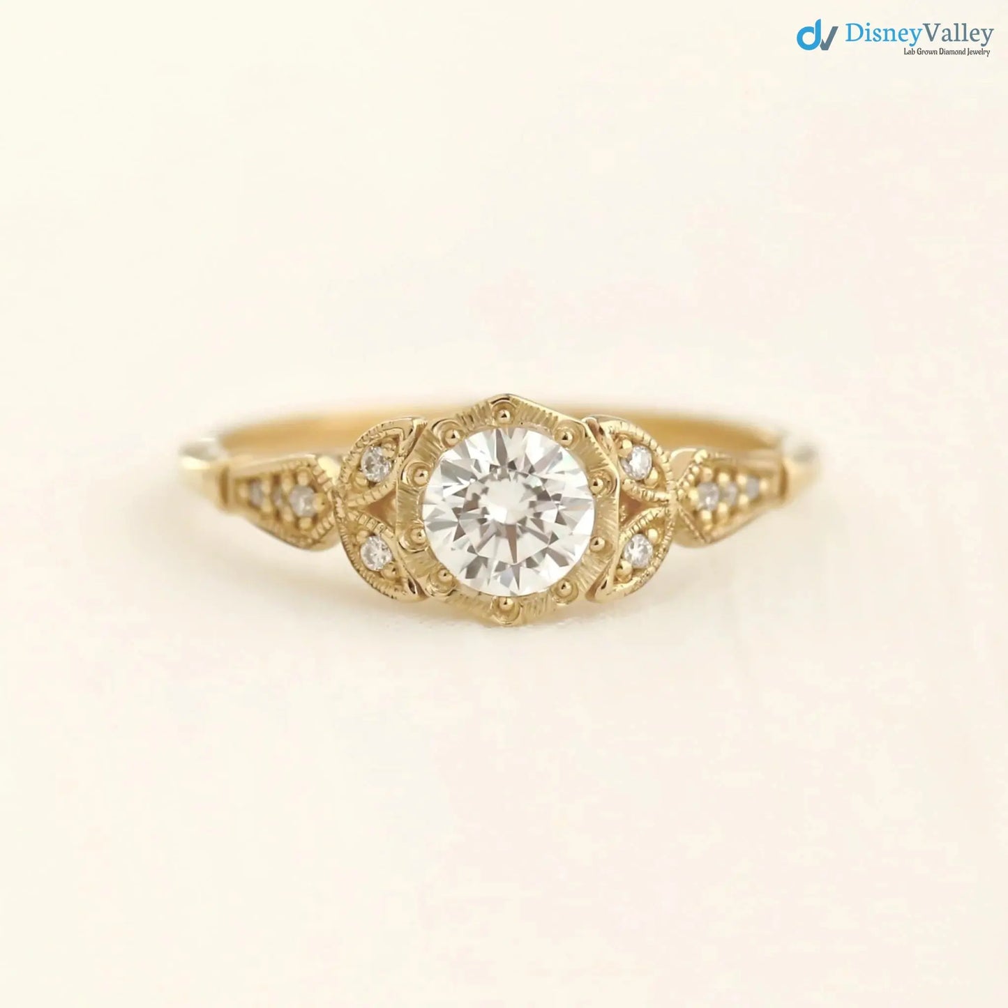 Wild garden leaf vintage solitaire engagement rings DisneyValley