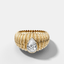 Accordion Cigar Band with a Pear Cut Diamond