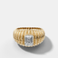 Accordion Cigar Band with an Emerald Cut Diamond