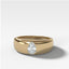 Chunky Burnished Ring with a Pear Cut