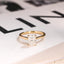 Solid Gold Radiant Cut Moissanite Engagement Ring, Cathedral Hidden Halo Ring