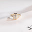 Elongated Emerald Cut Diamond Engagement Ring, Solid Gold Diamond Bezel Three Stone Ring, Anniversary Gift