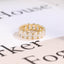 4*6mm Oval Moissanite Eternity Wedding Band, Solid Gold Stacking Ring