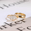 Solid Gold East-West Marquise Cut Moissanite Wedding Band Set, Bridal Set