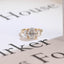 Solid Gold Oval Moissanite Engagement Ring with Half-moon Side Stones