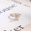 Solid Gold Emerald Cut Moissanite Engagement Ring, Anniversary Gift