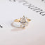 Solid Gold Oval Cut Moissanite Engagement Ring with Hidden Halo, Anniversary Gift for Her