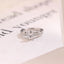 Solid Gold Oval Cut Moissanite Engagement Ring, Half Pave Promise Ring