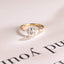 Solid Gold Oval Moissanite Engagement Ring with Marquise Moissanite Accent