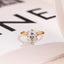 Solid Gold Oval Moissanite Engagement Ring, Six Prongs Promise Ring