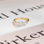 Solid Gold Oval Moissanite Engagement Ring, Three Stone Promise Ring